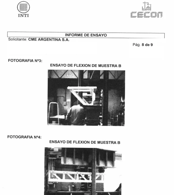 Ensayos en Instron, prensa y vigas reticuladas: tracción, flexión y probetas.