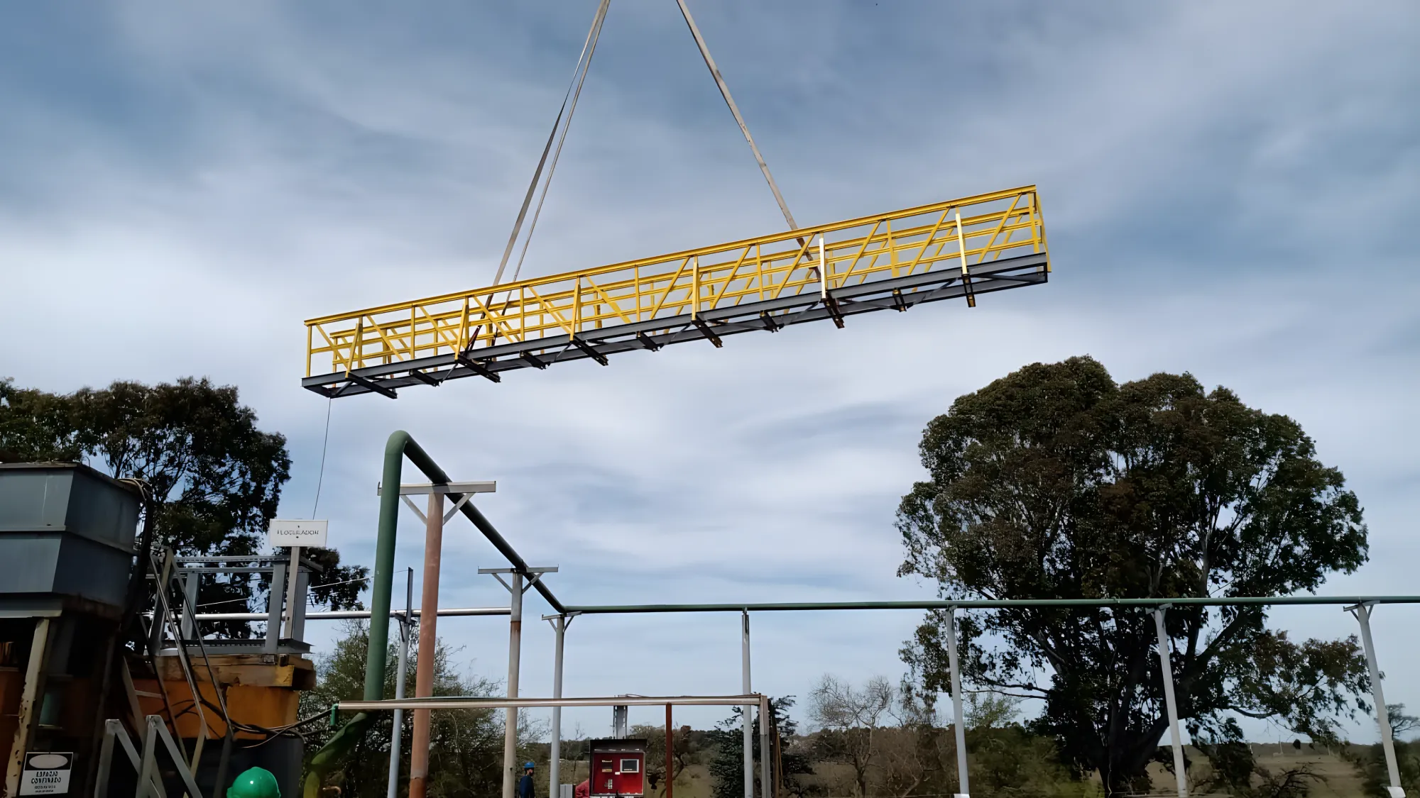 Plataforma puente en curtiembre
