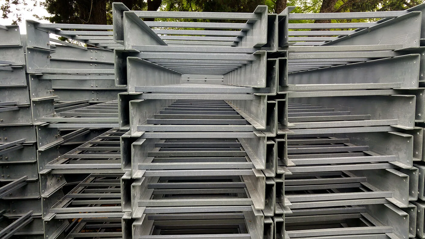 Cable tray racks and runs in plant and indoor installations.