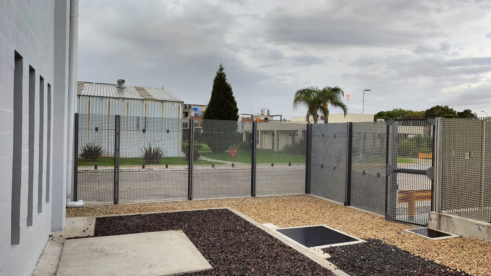 GFRP fencing and gates for corrosive and electrical environments.