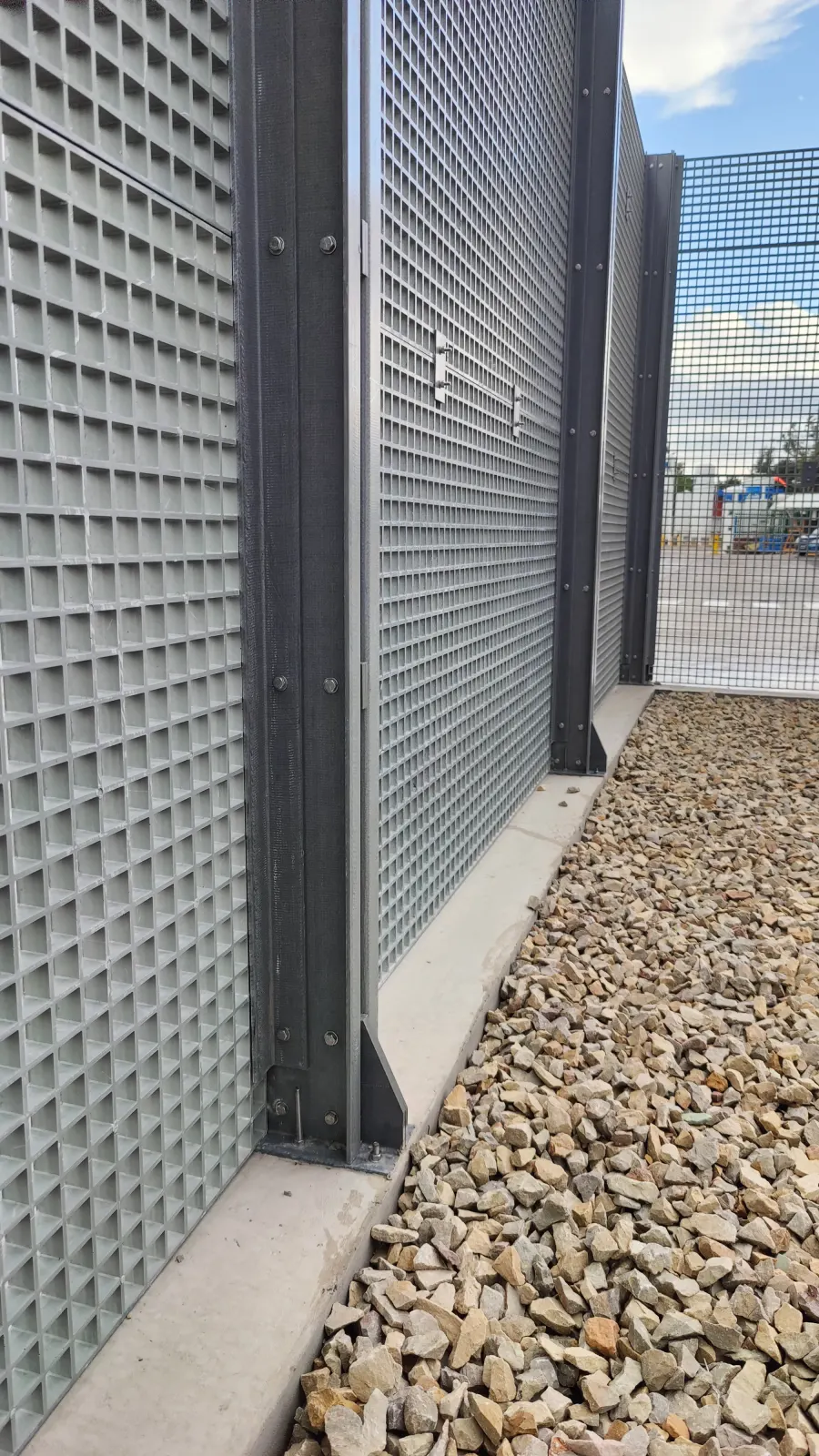 GFRP fencing and gates for corrosive and electrical environments.