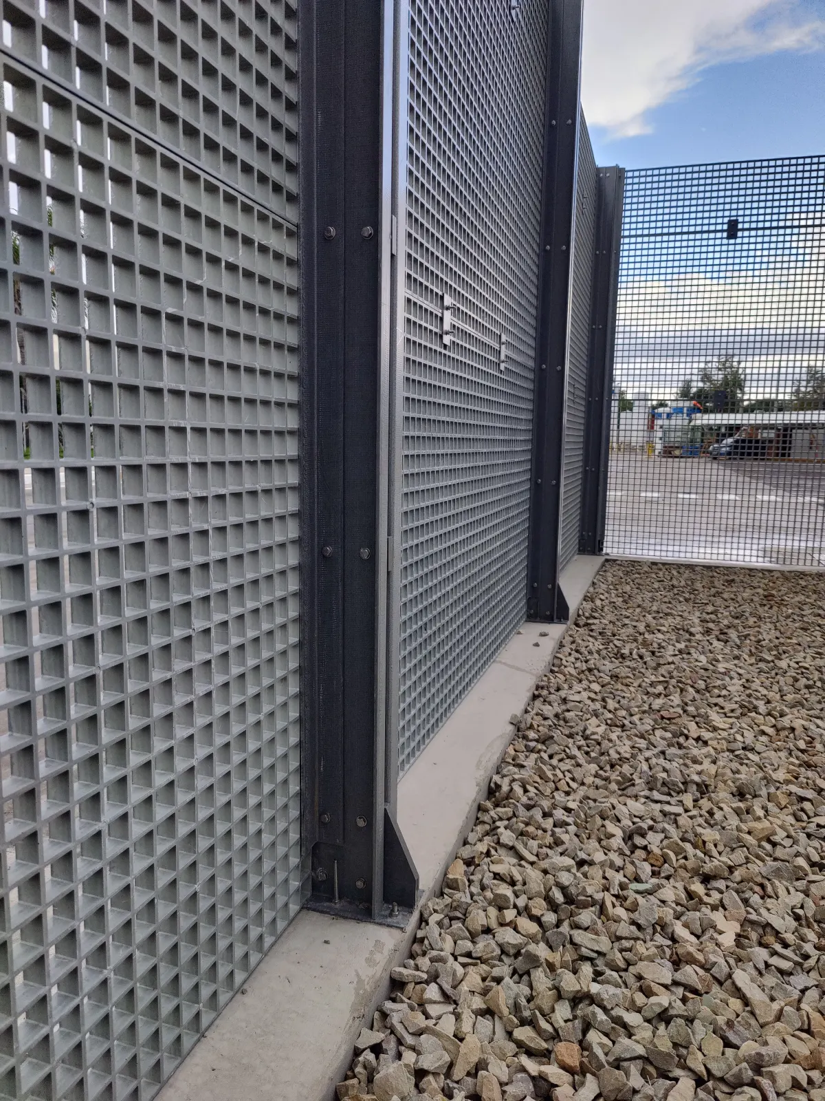 GFRP fencing and gates for corrosive and electrical environments.